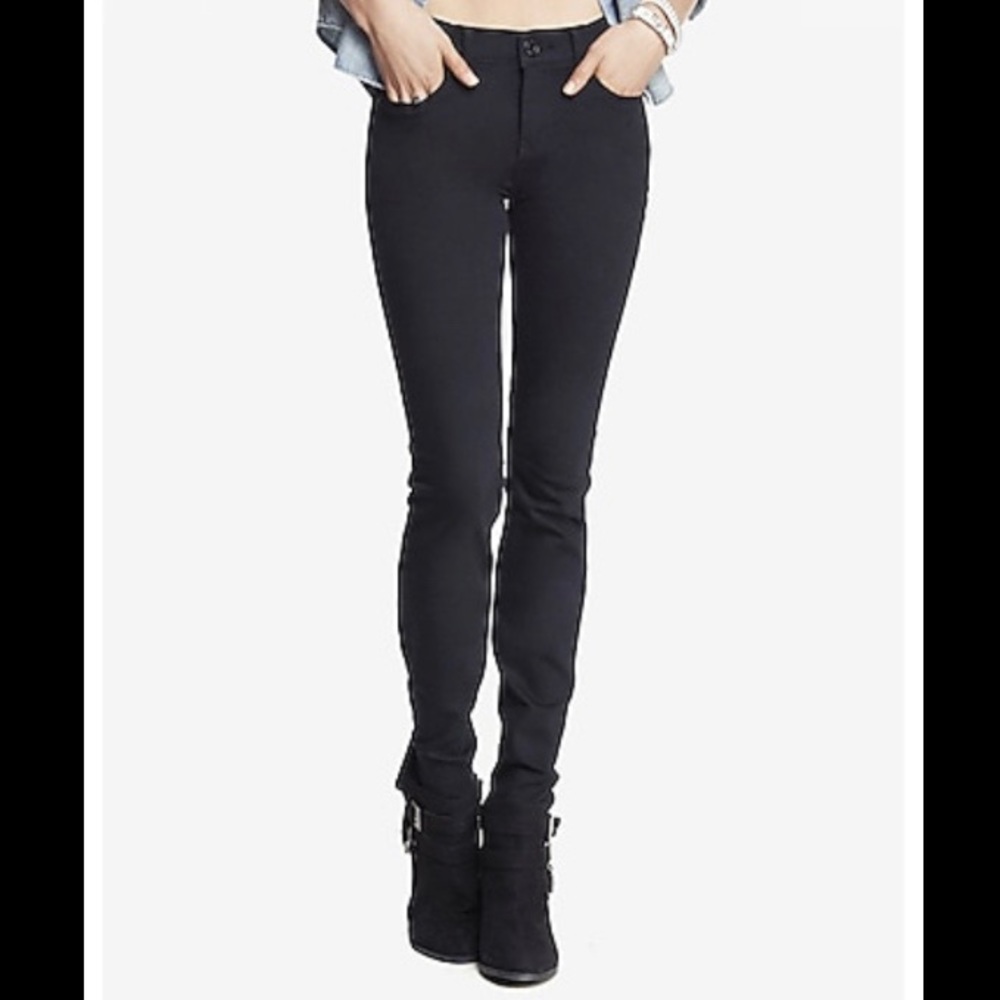 Express Solid Black Low Rise Denim Jeans